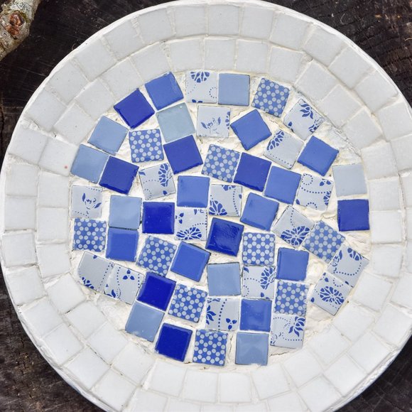 Framed Seashell Mosaic Wall Art: “deep Sea Coral Reef  White Rimmed Mosaic Wall Decor